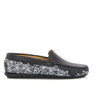 Plain Moccasins in Leather - Spider Web Print - Atlanta Mocassin