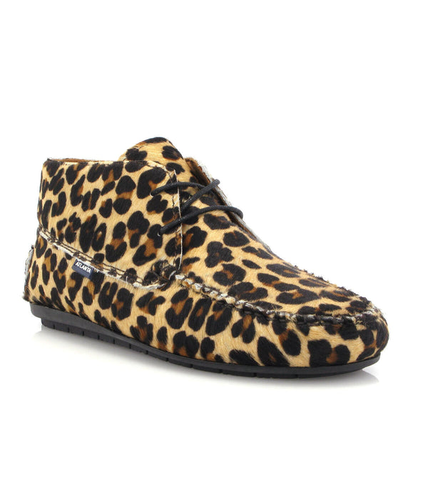 Moccasin Boots in Pony Hair Leather - Leopard Print - Atlanta Mocassin