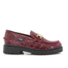 Aurea Buckle in Croco-Effect Leather - Burgundy - Atlanta Mocassin