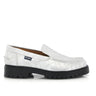 Aurea in Croco-Effect Leather - Silver - Atlanta Mocassin