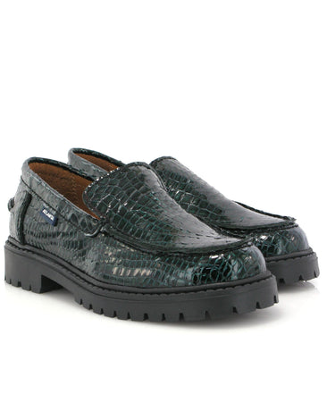 Aurea in Pipoca Leather - Petrol - Atlanta Mocassin