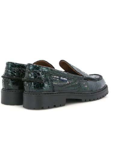 Aurea in Pipoca Leather - Petrol - Atlanta Mocassin