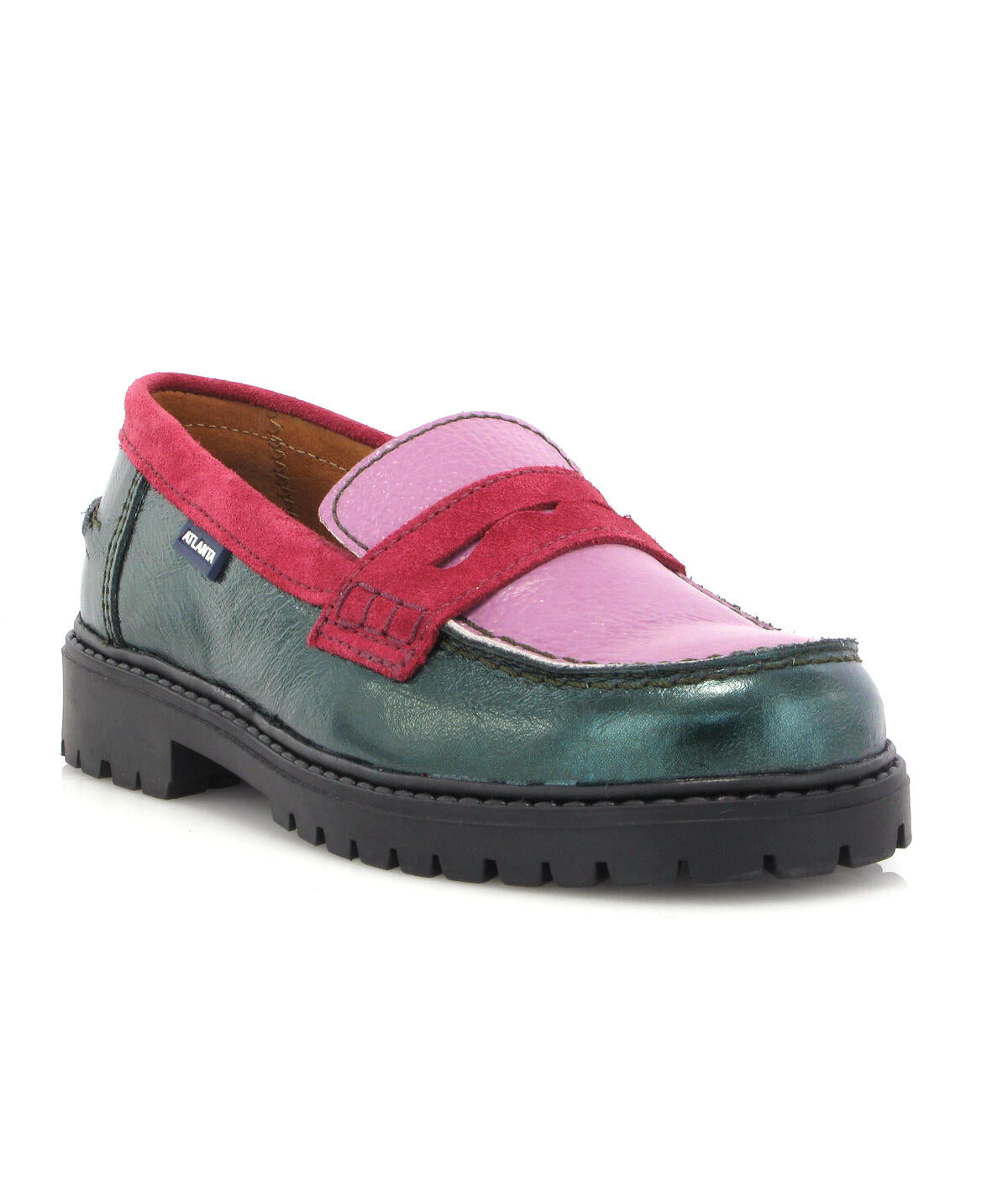 Aurea Penny in Metallic Leather - Petrol - Atlanta Mocassin