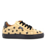 Laces and Zip Sneakers in Sierra Antik - Beige/Embroidered Flowers - Atlanta Mocassin