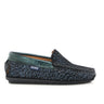 Plain Moccasins in Sky Leo Leather - Petrol - Atlanta Mocassin