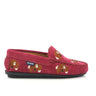 Plain Moccasins in Suede Leather - Gerbera/Embroidered Dogs - Atlanta Mocassin