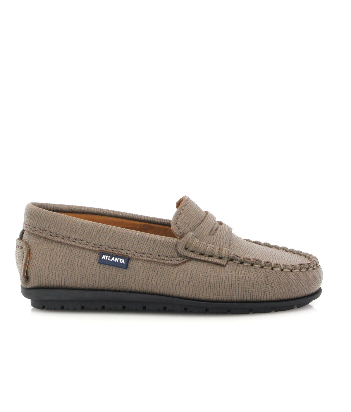 Penny Moccasins in Safiano Leather - Taupe - Atlanta Mocassin