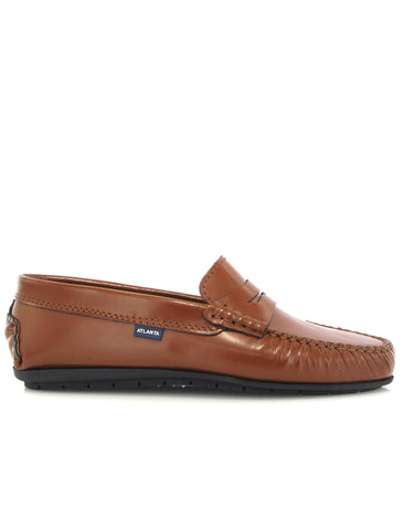 Penny Moccasins in Soft Shiny Leather - Cuoio - Atlanta Mocassin