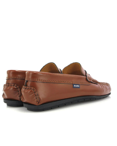 Penny Moccasins in Soft Shiny Leather - Cuoio - Atlanta Mocassin