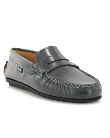 Penny Moccasins in Soft Shiny Leather - Grey - Atlanta Mocassin