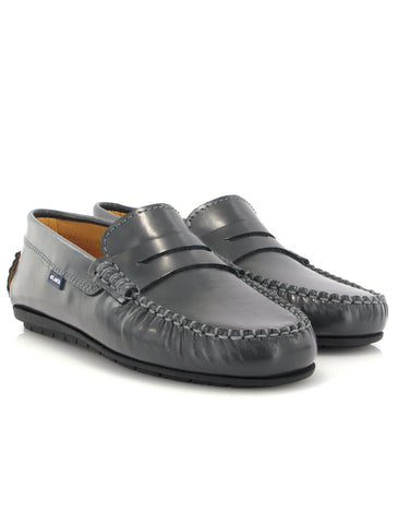 Penny Moccasins in Soft Shiny Leather - Grey - Atlanta Mocassin