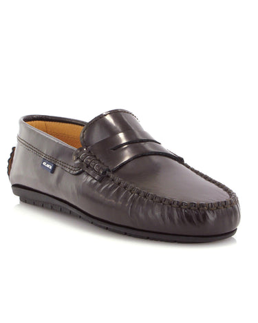 Penny Moccasins in Soft Shiny Leather - Dark Brown - Atlanta Mocassin