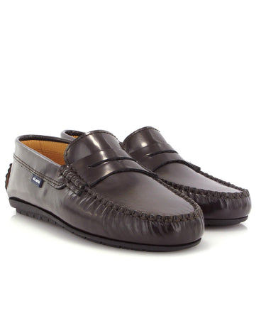 Penny Moccasins in Soft Shiny Leather - Dark Brown - Atlanta Mocassin