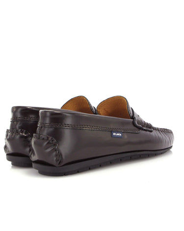 Penny Moccasins in Soft Shiny Leather - Dark Brown - Atlanta Mocassin