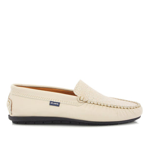 Plain Moccasins in Camomila and Smooth Leathers - Sand - Atlanta Mocassin