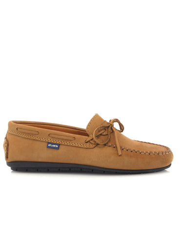 Laces Moccasins in Nubuck Leather - Tabaco - Atlanta Mocassin