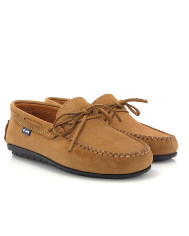 Laces Moccasins in Nubuck Leather - Tabaco - Atlanta Mocassin