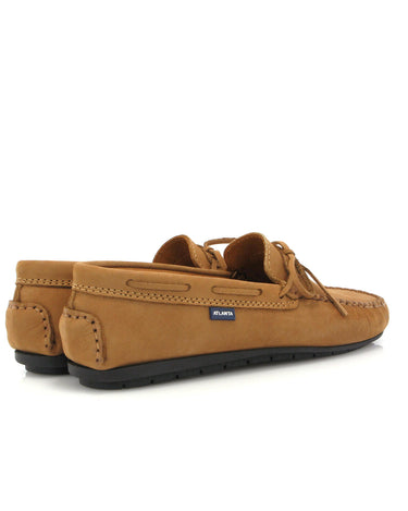 Laces Moccasins in Nubuck Leather - Tabaco - Atlanta Mocassin