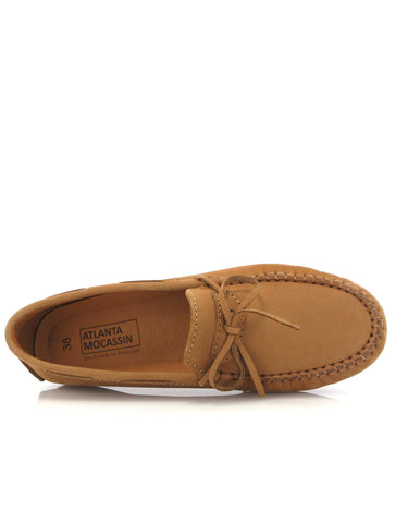 Laces Moccasins in Nubuck Leather - Tabaco - Atlanta Mocassin