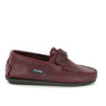 Moccasins with Strap in Pull Up Leather - Burgundy - Atlanta Mocassin