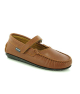 Mary Jane Moccasins in Smooth Leather - Cuoio - Atlanta Mocassin