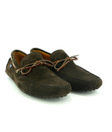 Laces City Drivers with Brown Laces in Suede - Dark Brown - Atlanta Mocassin