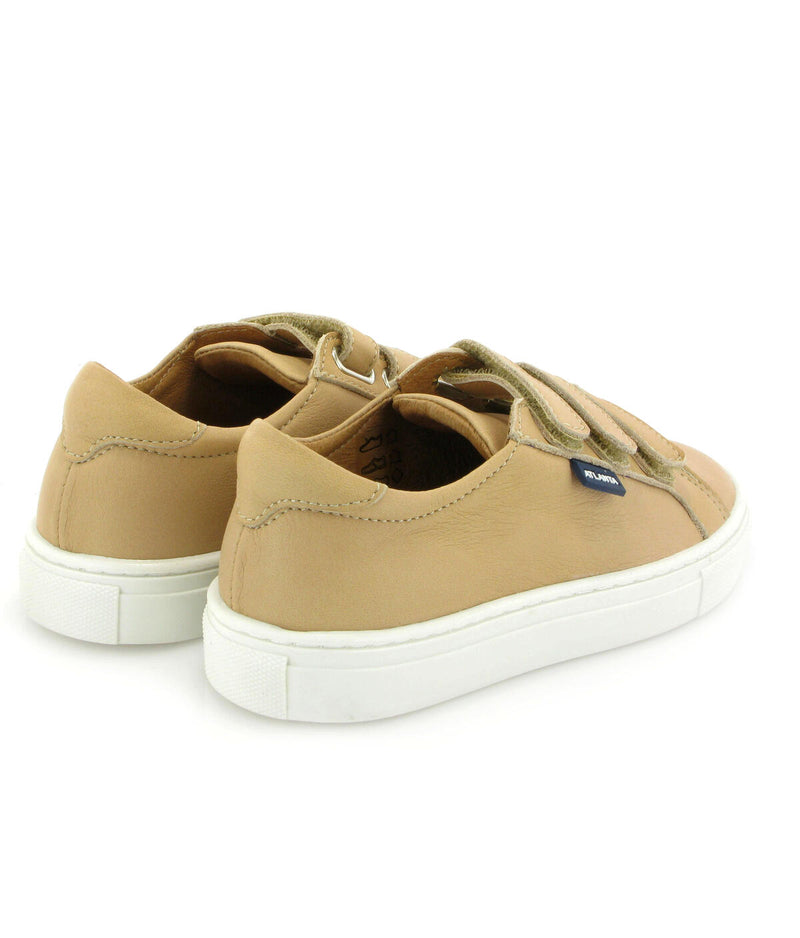 Three Straps Sneakers in Smooth Leather - Beige - Atlanta Mocassin