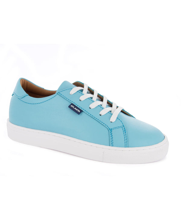 Laces Sneakers in Smooth Leather - Turquoise - Atlanta Mocassin