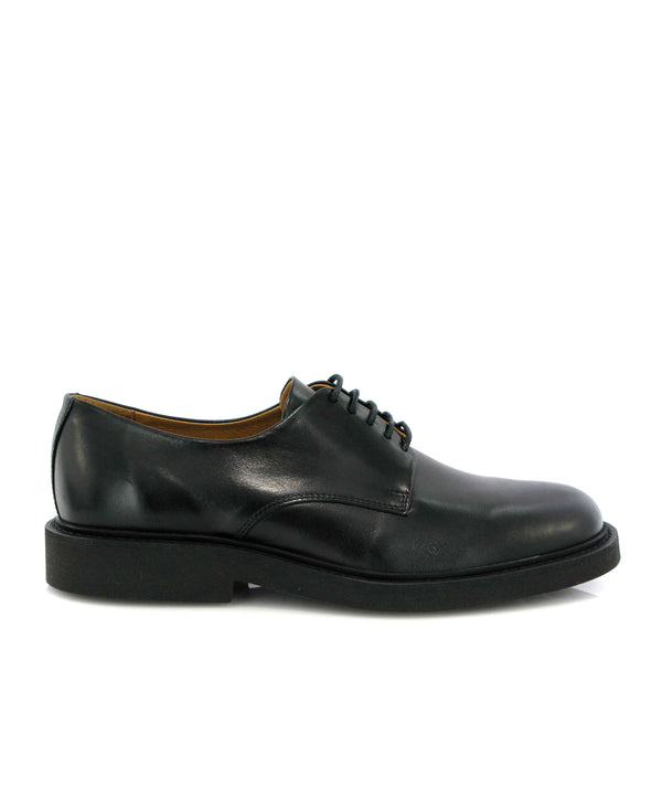 Derby Shoes in Smooth Leather - Black - Atlanta Mocassin